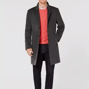 NWT Michael Kors Men's Madison Wool Blend Modern-Fit Overcoat